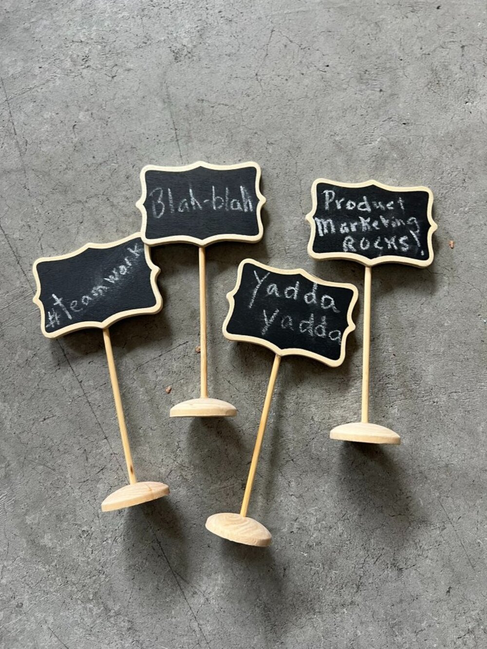 Small Reusable Wooden Chalkboard Signs on Stands for Wedding Table Numbers